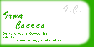 irma cseres business card